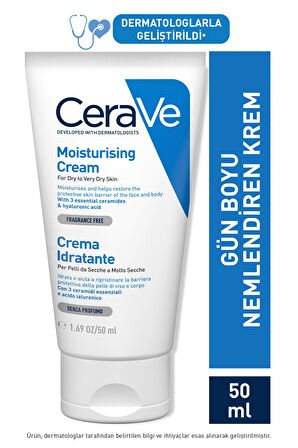 CeraVe Kuru Ciltler İçin Nemlendirici Krem Yüz ve Vücut Kremi 50 ML