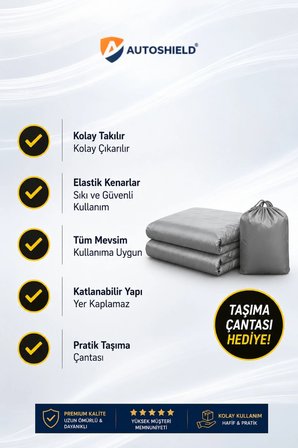 Ultimate Serisi Tofaş Şahin Uyumlu Oto Branda Araç Örtüsü 4 Mevsim Toz Güneş Yağmur Dolu Koruma Nefes Alan Kumaş Tam Uyumlu Branda