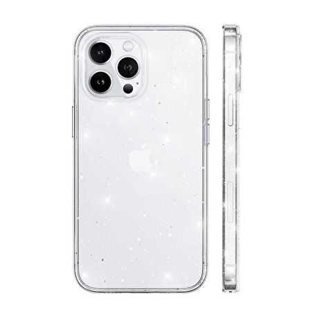 Smcase Apple iPhone 12 Pro Kılıf Transparan Simli Görünüm Vixy Silikon