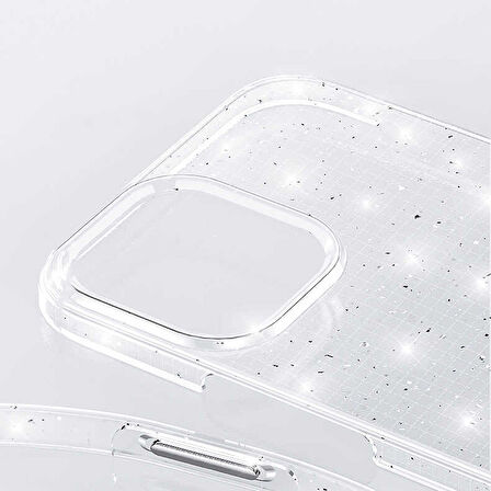 Smcase Apple iPhone 13 Pro Max Kılıf Transparan Simli Görünüm Vixy Silikon