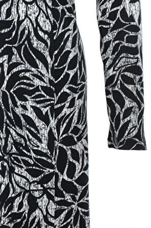 Oppland Kadın Anne Boydan Elbise Viskon Kumaş Taşlı ve Simli V Yaka Saraylı Model Rahat Tam Kalıp