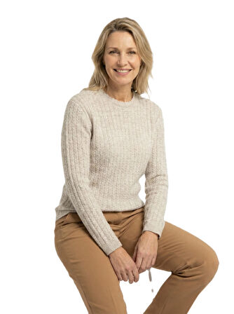 Oppland Kadın Kışlık Triko Kazak Yünlü Premium Yumuşak Dokulu Modern Desenli