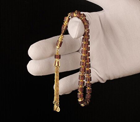 Zirkon Taşlı Gümüş İmameli 925 Ayar Gümüş Tesbih 66778w