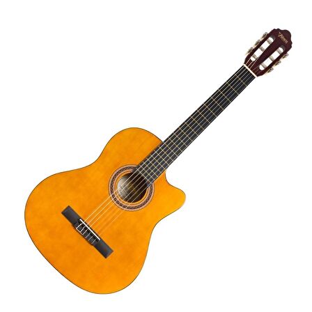 VALENCİA VC104TC KLASİK GİTAR 4/4 NATUREL CUTAWAY SAP ÇELİKLİ
