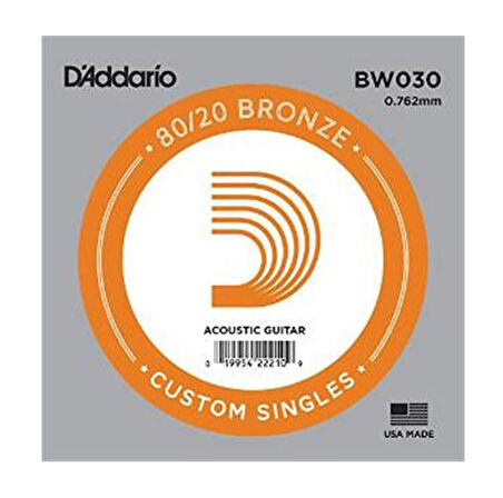 DADDARİO BW030 80/20 BRONZE AKUSTİK GİTAR TEK TEL 4 NO