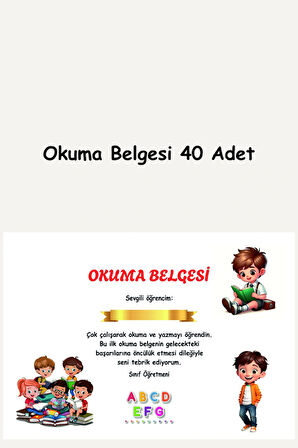 OKUMA BELGESİ 40 ADET