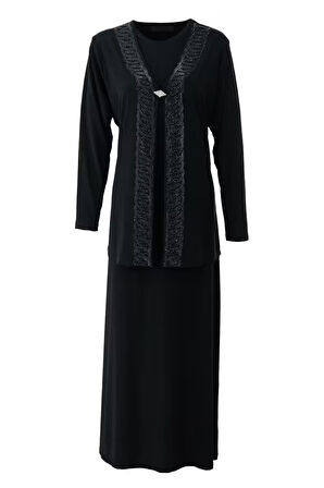 Oppland Kadın Boydan Elbise Özel Düğünlük Likralı Sandy Kumaş Hanedan Model Bisiklet Yakalı Rahat