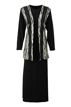 Oppland Kadın Boydan Elbise Özel Düğünlük Likralı Sandy Kumaş Osmanlı Model Bisiklet Yakalı Rahat