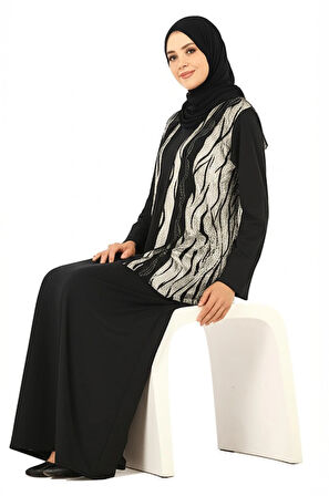 Oppland Kadın Boydan Elbise Özel Düğünlük Likralı Sandy Kumaş Osmanlı Model Bisiklet Yakalı Rahat