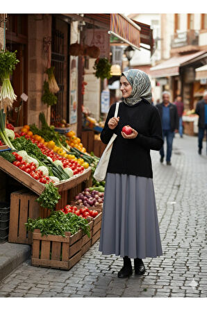 Oppland Kadın Kışlık Triko Kazak Kardelen Örme V Yaka Yumuşacık Rahat Tam Kalıp