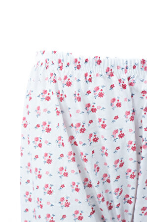 Oppland Kadın Yazlık içik Anne Pijama Altı Battal Beden Lastikli Paça %100 Pamuk Çiçek DesenliKlasik