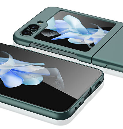Smcase Samsung Galaxy Z Flip 5 Kılıf Kıpta Renkli Sert Pc Kapak