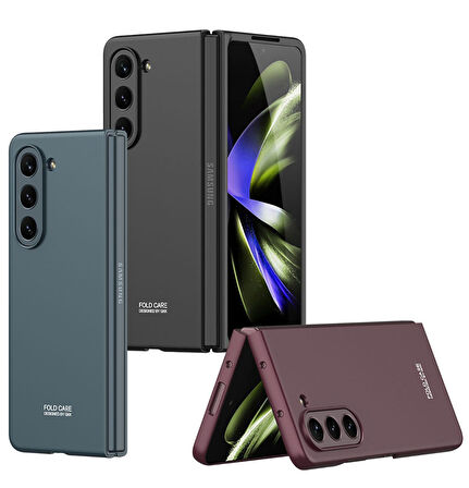 Smcase Samsung Galaxy Z Fold 5 Kılıf Kıpta Renkli Sert Pc Kapak