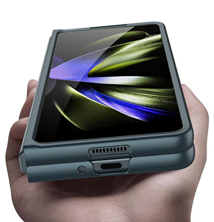 Smcase Samsung Galaxy Z Fold 5 Kılıf Kıpta Renkli Sert Pc Kapak