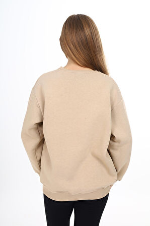 Kız Çocuk Ayıcık Baskılı 3 İplik Sweatshirt 7-13 Yaş Lx268