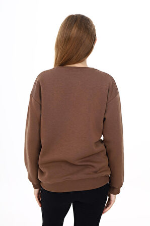 Kız Çocuk Baskılı 3 İplik Sweatshirt 7-13 Yaş Lx287