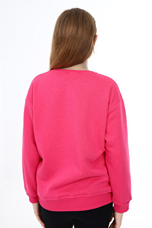Kız Çocuk Baskılı 3 İplik Sweatshirt 7-13 Yaş Lx287