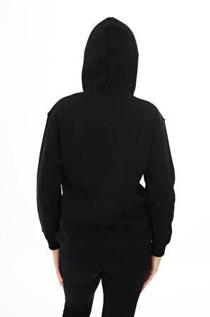 Kız Çocuk Garnili Kapüşonlu Sweatshirt Hoodie 7-13 Yaş Lx275