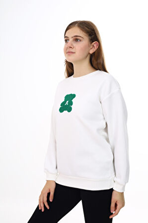 Kız Çocuk Nakış Baskılı Sweatshirt  7-13 Yaş Lx289