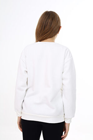 Kız Çocuk Nakış Baskılı Sweatshirt  7-13 Yaş Lx289