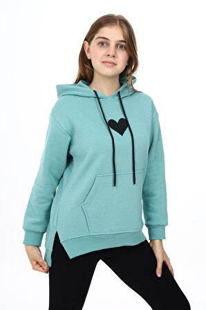 Kız Çocuk Kapüşonlu Sweatshirt Hoodie  7-13 Yaş Lx290