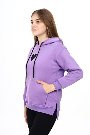 Kız Çocuk Kapüşonlu Sweatshirt Hoodie  7-13 Yaş Lx290