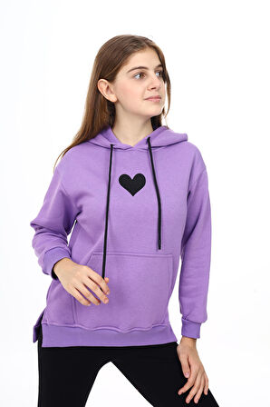 Kız Çocuk Kapüşonlu Sweatshirt Hoodie  7-13 Yaş Lx290