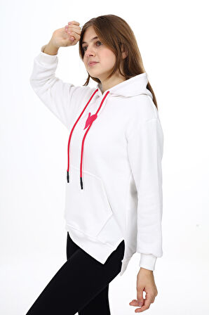 Kız Çocuk Kapüşonlu Sweatshirt Hoodie  7-13 Yaş Lx290