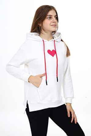 Kız Çocuk Kapüşonlu Sweatshirt Hoodie  7-13 Yaş Lx290