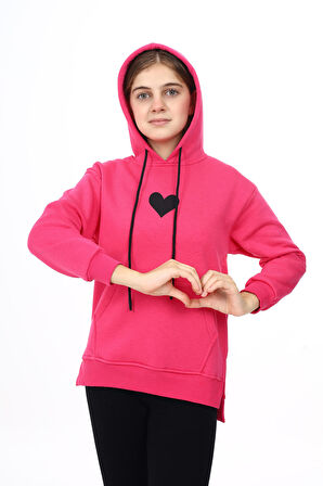 Kız Çocuk Kapüşonlu Sweatshirt Hoodie  7-13 Yaş Lx290