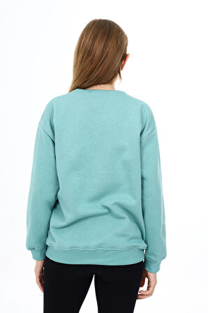 Kız Çocuk Yazı Baskılı 3 İplik Sweatshirt 7-13 Yaş Lx289