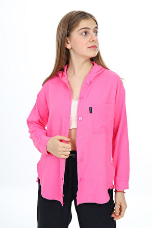 Kız Çocuk Kapüşonlu Gömlekli Takım 8-14 Yaş Lx309