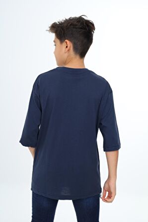 Erkek Çocuk Pile Detaylı T-Shirt 9-14 Yaş Lx7065