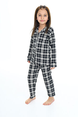 Kız Çocuk Ekose Pijama Takımı 3-7 Yaş 0147