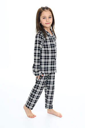 Kız Çocuk Ekose Pijama Takımı 3-7 Yaş 0147