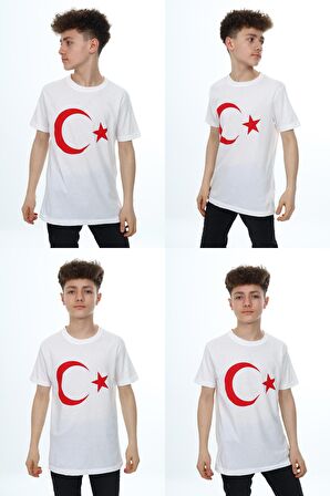 Erkek Çocuk AYYILDIZ Baskılı 2'li T-Shirt 4-15 Yaş Lx002