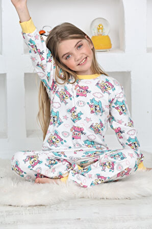 Kız Çocuk Pilot Koala Baskılı Pijama Takımı 1-11 Yaş 4924-26