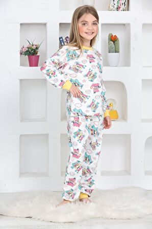 Kız Çocuk Pilot Koala Baskılı Pijama Takımı 1-11 Yaş 4924-26