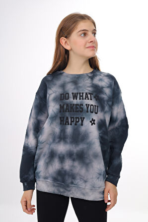 Kız Çocuk Batik Desenli Sweatshirt  Px69