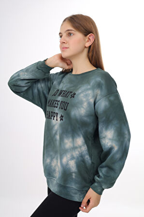 Kız Çocuk Batik Desenli Sweatshirt  Px69.1