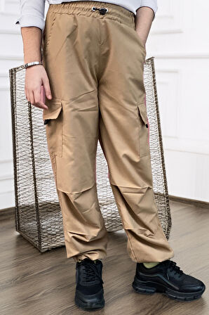 Kız Çocuk Kargo Cepli Paraşüt Pantolon 12158