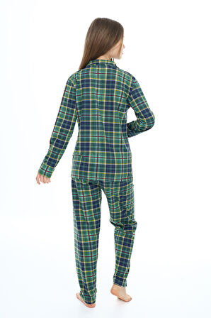 Kız Çocuk Ekose Pijama Takımı 12165