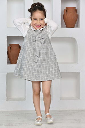 Kız Çocuk Şanel Kumaş 2'li Elbise (Elbise+Bady Bluz)12174