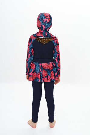 Kız Çocuk Uzun Kollu Ve Altlı 3 Parça Mayo Takımı 8-16 Yaş 12229