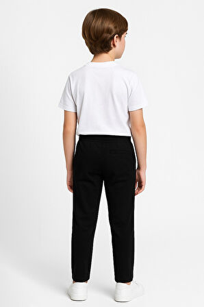 Erkek Çocuk  Beli Lastikli ve Kordonlu Likralı Okul Pantolonu 10-15 Yaş 12271