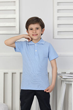 Erkek Çocuk %100 Pamuk Okul Tarz T-Shirt 5-13 Yaş 12273