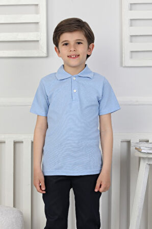 Erkek Çocuk %100 Pamuk Okul Tarz T-Shirt 5-13 Yaş 12273