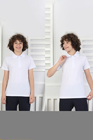 2'li T-Shirt Erkek Çocuk %100 Pamuk Okul Tarz 5-13 Yaş 12277
