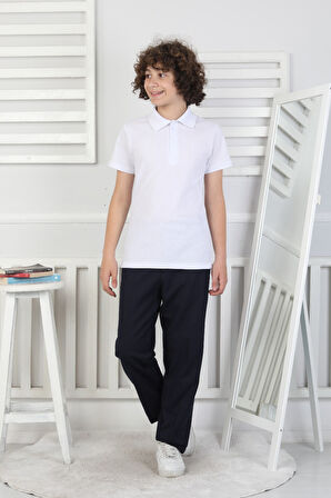 2'li T-Shirt Erkek Çocuk %100 Pamuk Okul Tarz 5-13 Yaş 12277