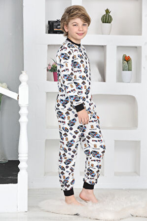 Erkek Çocuk Araba Baskılı Pijama Takımı 1-7 Yaş 12290